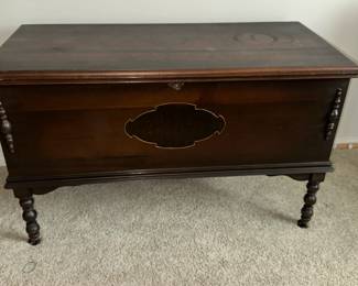 Lot (7) Lane Cedar Chest on wheels, 44"w 20d 27h 