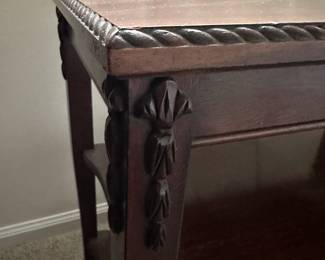 Lot (6) Carved Side Table - 2 Shelves 24w 14d 23h