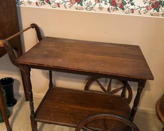 Lot (22) Oak Tea Cart 31”w 17d 29h 