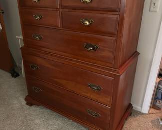 Lot (8) - Solid Cherry Chest of Drawers - Taylor Jamestown - 7 drawers 40"w 21d 48h.  Matches Lot (9) and (13)