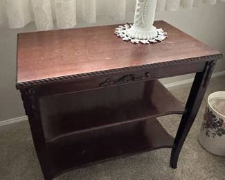 Lot (6) Carved Side Table - 2 Shelves 24w 14d 23h