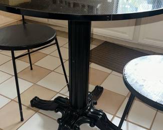 Lot (11) Bistro Table with Metal Base and 2 Chairs - Table 30"d 29h