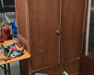 Wood Armoire $50, Blankets $20each