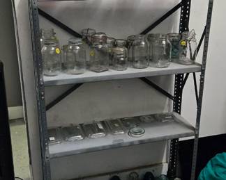 Hurricane lamps, jars, and insulators $5-$40 each