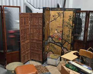 Folding room dividers $150-650, School desk $40