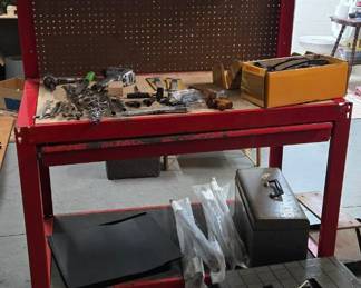 Work table $75, Tool boxes$20-$30, misc hand tools $1-$5, High speed wet polisher $50,