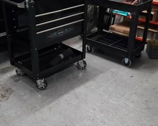 VIM Roll cart (new) $250, 2 tier service tray $40