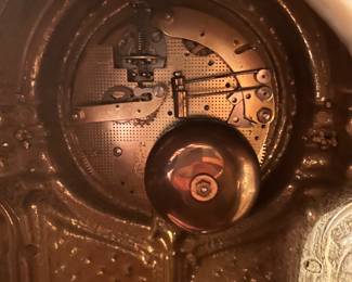 Vintage Franz Hermle Imperial Brass Italian German Mantel Clock