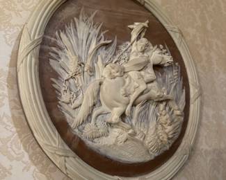 Cameo alabaster plaque 19"