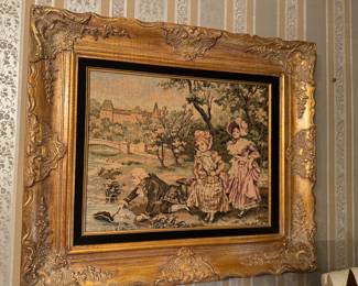 Embroidered art tapestry