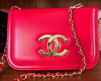 vintage CHANEL flap gold logo