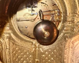 Vintage Franz Hermle Imperial Brass Italian German Mantel Clock