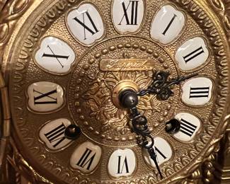 Vintage Franz Hermle Imperial Brass Italian German Mantel Clock