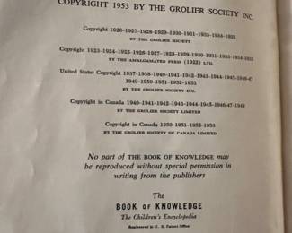 1953 set 'Book of Knowledge'  Grolier society