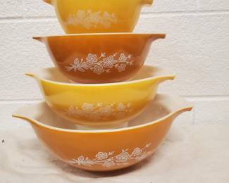 Pyrex Golden Butterfly Cinderella Nesting Bowls