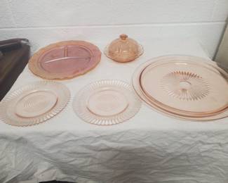 Misc Pink Depression Glass  Items