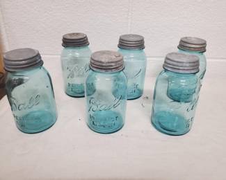 Blue Ball Glass Jars with Zinc Lids