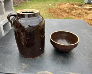 Pottery Jug & Bowl