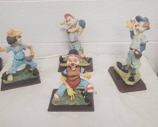 Price Products Micena Collection - Pitcher Clown - Clown Swinging Bat - Catcher Clown - Lucky the Clown