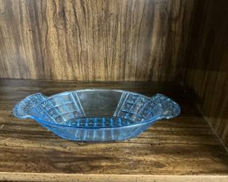 Richards & Hartley Blue Glass Relish Bowl