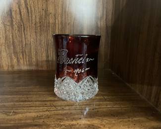 Ruby Red-Stained Glass Souvenir Glass