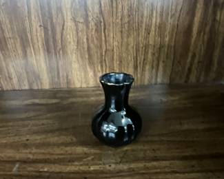 Black Amethyst Glass Small Vase