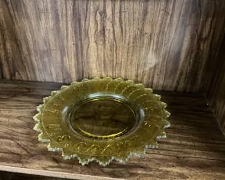 President Grant "Let Us Have Peace" Amber Glass Plate
