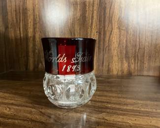Ruby Red-Stained Glass Souvenir Toothpick Holder