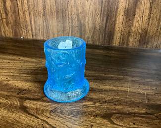 Blue Monkey on Tree Stump Toothpick Holder