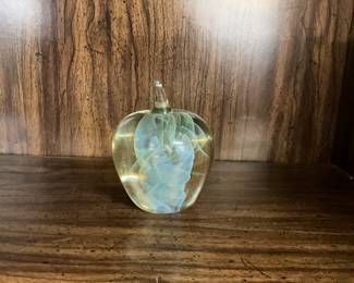 Art Glass Apple Paper Weight