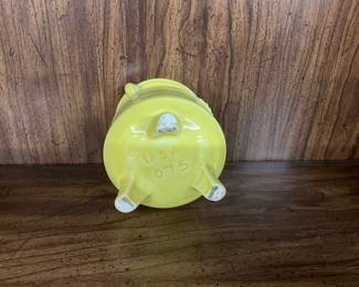 Ceramic Pottery Yellow Cauldron Planter