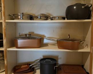 Lots of high priced kitchen pots and pans