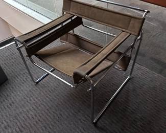 Leather and chrome chair