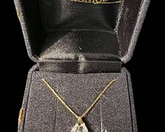 14Kt Gold Chain Diamonique Pendant 