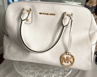 Michael Kors winter white brushed leather handbag $60 like new