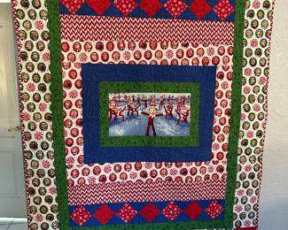 Elf on the Shelf handmade quilt. Oversized crib quilt $30