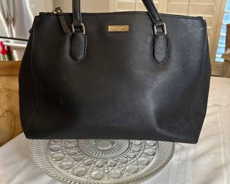Kate Spade XL 3 part black leather handbag $85 Like new