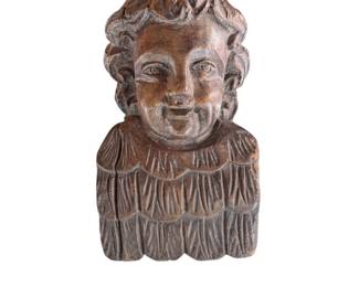 Carved Wood Bust of Man - $350