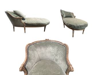 French Upholstered Chiase Lounge 