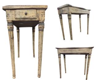 French Painted Single Drawer Table 