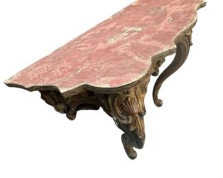 Pair LXV Style Consoles with Scalloped Tops