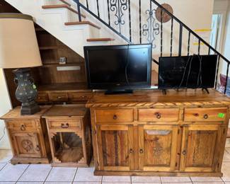 Pine End Tables and TV Cabinet