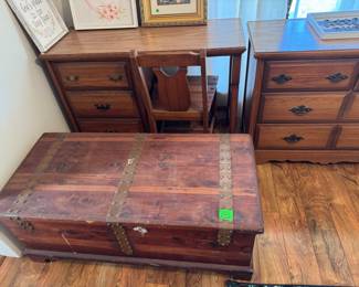 Desk with Cedar Chest in Front