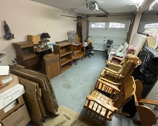 jbl speakers, vintage ladder, mirrors, table lamps, furniture, shelves