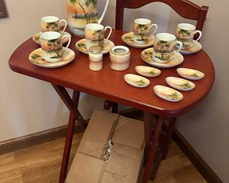 vintage hand painted tea / coffee set