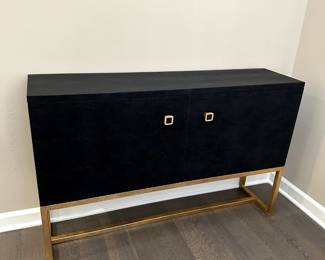 Made Goods Shagreen and Gold Leaf Console New $1750