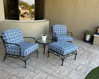 SOLD

Such a beautiful pattern on this pair of chairs and ottoman.  In excellent shape.