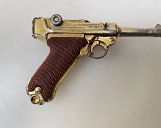 Vintage 1950s Gold Marx Miniature Toy Luger Pistol