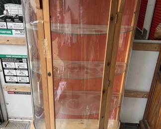 Antique Curved Glass Curio Cabinet