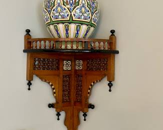 Wood and inlay corner wall decor (Egyptian Middle Eastern Moroccan),